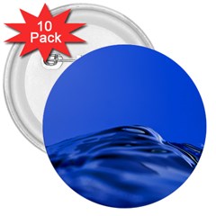 Wave Macro Water Surface 3  Buttons (10 Pack)  by Pakrebo