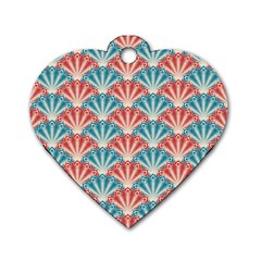 Seamless Patter Peacock Feathers Dog Tag Heart (one Side) by Pakrebo