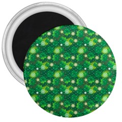 Leaf Clover Star Glitter Seamless 3  Magnets by Pakrebo