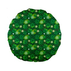 Leaf Clover Star Glitter Seamless Standard 15  Premium Round Cushions by Pakrebo