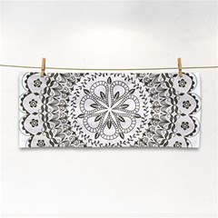 Vector Mandala Drawing Decoration Hand Towel by Pakrebo