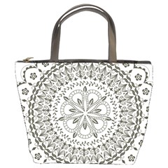 Vector Mandala Drawing Decoration Bucket Bag by Pakrebo