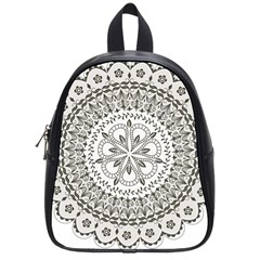 Vector Mandala Drawing Decoration School Bag (small) by Pakrebo