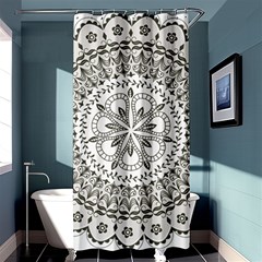 Vector Mandala Drawing Decoration Shower Curtain 36  X 72  (stall)  by Pakrebo