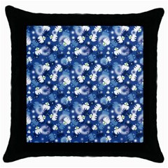 White Flowers Summer Plant Throw Pillow Case (black) by Pakrebo