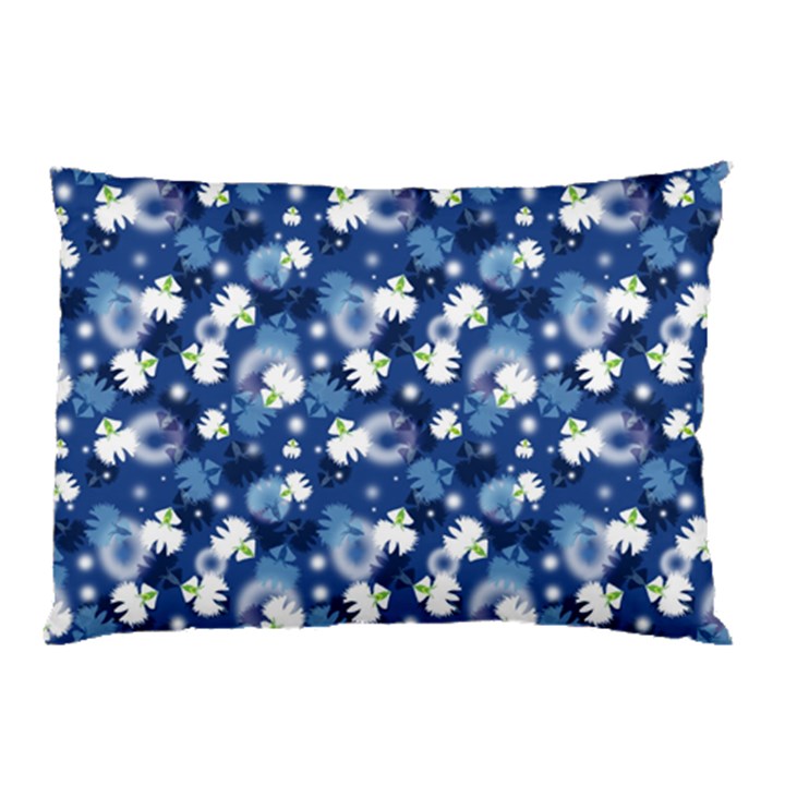 White Flowers Summer Plant Pillow Case