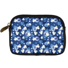 White Flowers Summer Plant Digital Camera Leather Case by Pakrebo