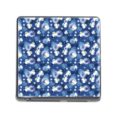 White Flowers Summer Plant Memory Card Reader (square 5 Slot) by Pakrebo