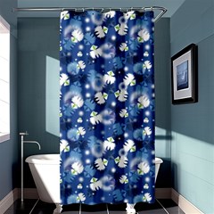 White Flowers Summer Plant Shower Curtain 36  X 72  (stall)  by Pakrebo