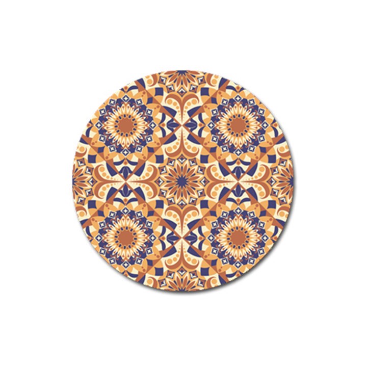 Orange Seamless Pattern Tile Magnet 3  (Round)