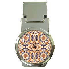 Orange Seamless Pattern Tile Money Clip Watches by Pakrebo