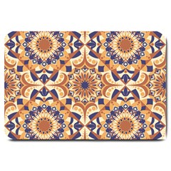 Orange Seamless Pattern Tile Large Doormat  by Pakrebo