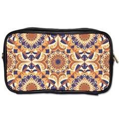 Orange Seamless Pattern Tile Toiletries Bag (two Sides) by Pakrebo