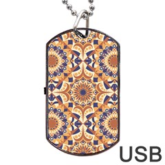 Orange Seamless Pattern Tile Dog Tag Usb Flash (one Side) by Pakrebo