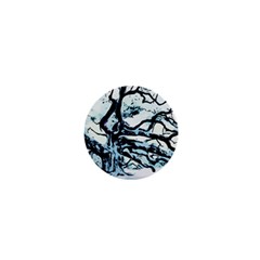 Tree Winter Blue Snow Cold Scene 1  Mini Buttons by Pakrebo