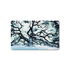 Tree Winter Blue Snow Cold Scene Magnet (name Card) by Pakrebo