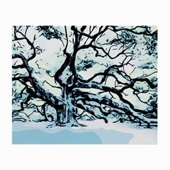 Tree Winter Blue Snow Cold Scene Small Glasses Cloth by Pakrebo