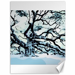 Tree Winter Blue Snow Cold Scene Canvas 36  X 48  by Pakrebo