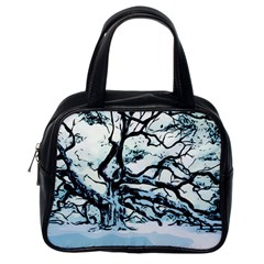 Tree Winter Blue Snow Cold Scene Classic Handbag (one Side) by Pakrebo