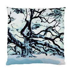 Tree Winter Blue Snow Cold Scene Standard Cushion Case (two Sides) by Pakrebo