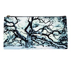 Tree Winter Blue Snow Cold Scene Pencil Cases by Pakrebo