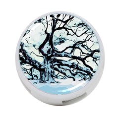 Tree Winter Blue Snow Cold Scene 4-port Usb Hub (two Sides) by Pakrebo