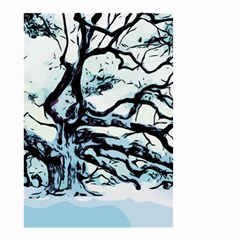 Tree Winter Blue Snow Cold Scene Small Garden Flag (two Sides) by Pakrebo