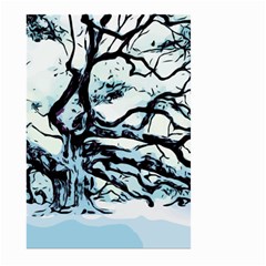 Tree Winter Blue Snow Cold Scene Large Garden Flag (two Sides) by Pakrebo