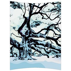 Tree Winter Blue Snow Cold Scene Back Support Cushion by Pakrebo