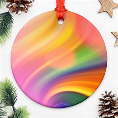 Wave Watercolor Watercolour Round Ornament (two Sides) by Pakrebo