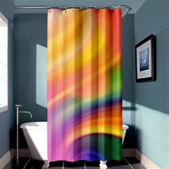 Wave Watercolor Watercolour Shower Curtain 36  X 72  (stall)  by Pakrebo