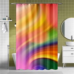 Wave Watercolor Watercolour Shower Curtain 48  X 72  (small)  by Pakrebo