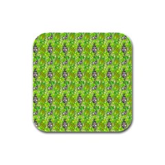 Maple Leaf Plant Seamless Pattern Rubber Square Coaster (4 Pack)  by Pakrebo