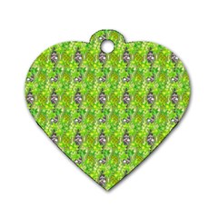 Maple Leaf Plant Seamless Pattern Dog Tag Heart (two Sides) by Pakrebo