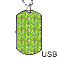 Maple Leaf Plant Seamless Pattern Dog Tag Usb Flash (two Sides) by Pakrebo