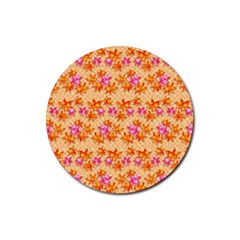 Maple Leaf Autumnal Leaves Autumn Rubber Coaster (round)  by Pakrebo