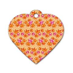 Maple Leaf Autumnal Leaves Autumn Dog Tag Heart (one Side) by Pakrebo