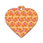 Maple Leaf Autumnal Leaves Autumn Dog Tag Heart (One Side) Front