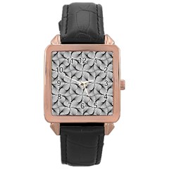 Abstract Seamless Pattern Rose Gold Leather Watch  by Pakrebo