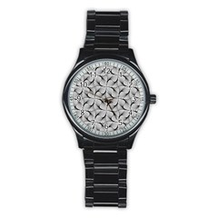 Abstract Seamless Pattern Stainless Steel Round Watch by Pakrebo