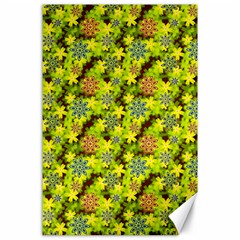 Flowers Yellow Red Blue Seamless Canvas 24  X 36  by Pakrebo