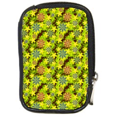 Flowers Yellow Red Blue Seamless Compact Camera Leather Case by Pakrebo