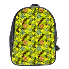 Flowers Yellow Red Blue Seamless School Bag (xl) by Pakrebo