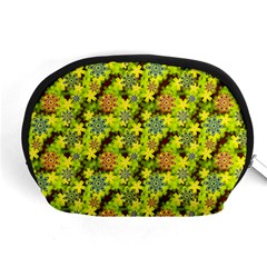 Flowers Yellow Red Blue Seamless Accessory Pouch (medium) by Pakrebo