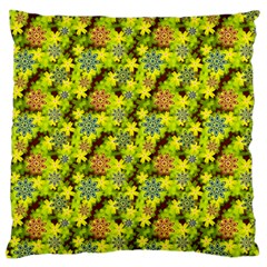 Flowers Yellow Red Blue Seamless Large Flano Cushion Case (two Sides) by Pakrebo