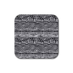 Ethno Seamless Pattern Rubber Coaster (square)  by Pakrebo