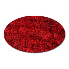 Rose Roses Flowers Red Valentine Oval Magnet by Pakrebo