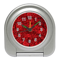 Rose Roses Flowers Red Valentine Travel Alarm Clock by Pakrebo