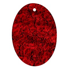 Rose Roses Flowers Red Valentine Oval Ornament (two Sides) by Pakrebo