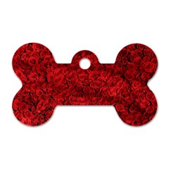 Rose Roses Flowers Red Valentine Dog Tag Bone (one Side) by Pakrebo